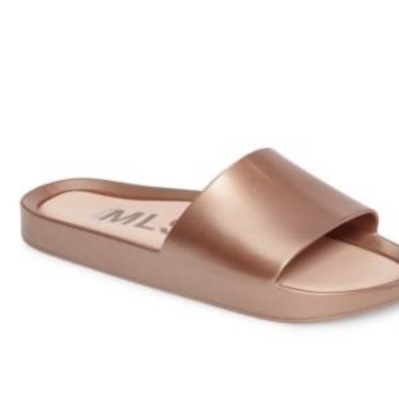 melissa beach slide rose gold